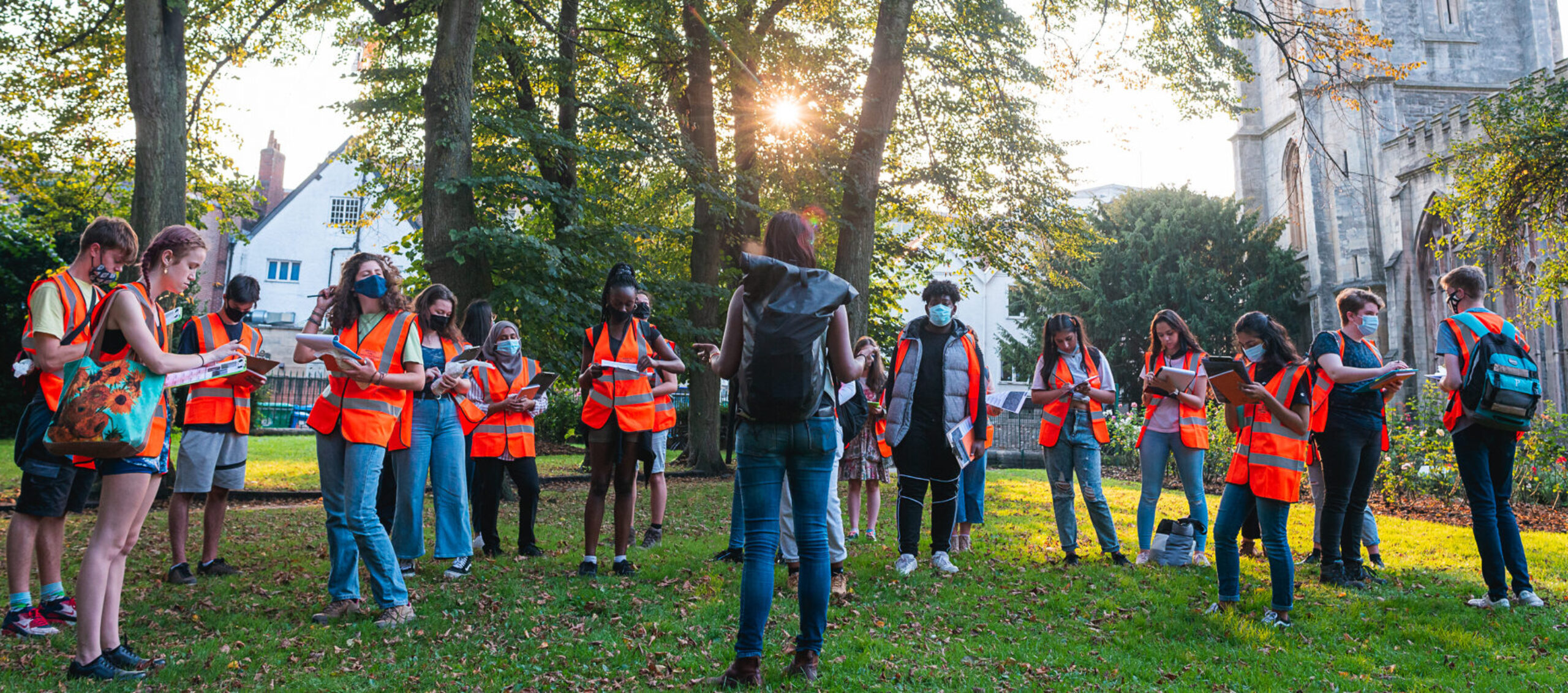 Shape My City students gathered in Temple Gardens