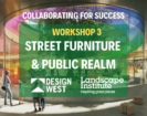An image overlaid with the text Street Furniture and Public Realm